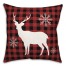 Reindeer and Snowflakes on Plaid 18x18 Spun Poly Pillow