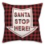 Santa Stop Here Arrow 18x18 Spun Poly Pillow