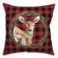 Deer Wreath on Buffalo Check 18x18 Spun Poly Pillow