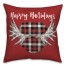 Happy Holidays Moose Antlers 18x18 Spun Poly Pillow