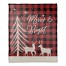 Merry and Bright Deer on Plaid 50x60 Coral Fleece Blanket