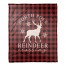 North Pole Reindeer Crossing 50x60 Coral Fleece Blanket