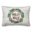Holly Jolly Wreath on Wood 14x20 Spun Poly Pillow