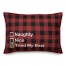 Naughty or Nice Plaid 14x20 Spun Poly Pillow