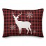 Reindeer and Snowflakes on Plaid 14x20 Spun Poly Pillow