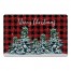Watercolor Pine Trees Merry Christmas 27x18 Floor Mat