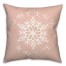 Joyeaux Noel Snowflake on Blush 18x18 Spun Poly Pillow