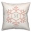 Monogram Pink Snowflake 18x18 Personalized Spun Poly Pillow