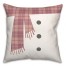 Pink Snowman Scarf and Buttons 18x18 Spun Poly Pillow