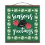 Seasons Greetings 16x16 Teak Hanging Canvas