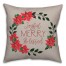 Joyful Merry Blessed Wreath 18x18 Spun Poly Pillow