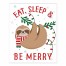 Eat, Sleep and Be Merry 10x8 Tabletop Canvas