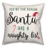 Santa Naughty List 18x18 Spun Poly Pillow