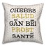 Cheers Languages 18x18 Spun Poly Pillow