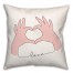 Love Heart Hands 18x18 Spun Poly Pillow