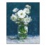 White Flowers on Blue 16x20 Canvas Wall Art