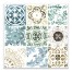 Blue and Green Decorative Tiles 20x20 Canvas Wall Art