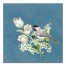 Bird on Flower Branch 20x20 Canvas Wall Art