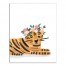 Tiger with Florals 11x14 Canvas Wall Art