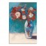 Red Flowers on Blue 20x30 Canvas Wall Art