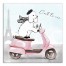 French Poodle Scooter 12x12 Canvas Wall Art