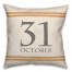 Halloween Date on Linen 18x18 Spun Poly Pillow