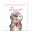 Otter with Heart 10x8 Personalized Tabletop Canvas