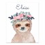 Sloth with Flower Crown 8x10 Personalized Tabletop Canvas