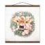 Baby Cow in Wreath 16x16 Teak Hanging Canvas