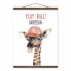 Baseball Giraffe 16x20 Personalized Teak Hanging Canvas