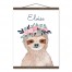 Sloth with Flower Crown 16x20 Personalized Teak Hanging Canvas