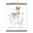 Boho Deer 16x20 Personalized Teak Hanging Canvas