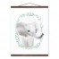 Sweet Baby Elephant 16x20 Teak Hanging Canvas