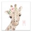 Baby Giraffe with Flowers 16x16 Personalized Canvas Wall Art