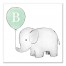 Elephant Sketch Monogram 16x16 Personalized Canvas Wall Art