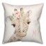 Baby Giraffe with Flowers 18x18 Personalized Spun Poly Pillow