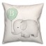 Elephant Sketch Monogram 18x18 Personalized Spun Poly Pillow