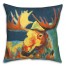 Colorful Moose 18x18 Spun Poly Pillow