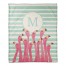 Monogram Flamingos 50x60 Personalized Coral Fleece Blanket