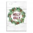 Holly Jolly Wreath on Wood 12x18 Canvas Wall Art