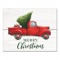 Merry Christmas Red Truck 14x11 Canvas Wall Art