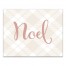 Blush Noel on Champagne Plaid 10x8 Canvas Wall Art