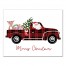Plaid Christmas Truck 14x11 Canvas Wall Art