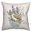 Floral Bird in Cup 18x18 Spun Poly Pillow
