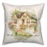 Welcome Watercolor Cottage 18x18 Spun Poly Pillow