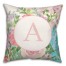 Bright Flowers Monogram 18x18 Personalized Spun Poly Pillow
