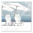 Beach Chairs and Umbrella 24x24 Canvas Wall Art