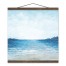 Blue Beach Horizon 16x16 Teak Hanging Canvas