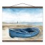 Blue Rowboat 16x20 Teak Hanging Canvas
