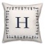 Nautical Monogram - H 18x18 Indoor / Outdoor Pillow
